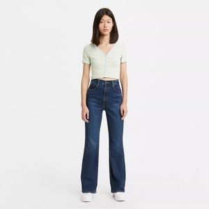 Classic High-Rise Wide-Leg Women’s Jeans - Dark Blue